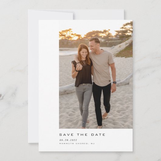 Minimalistisch script foto save the date (Voorkant)