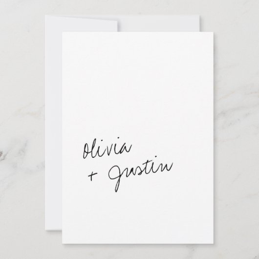 Minimalistisch script foto save the date (Achterkant)