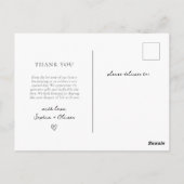 Minimalistisch script foto Weddenschap Bedankt Briefkaart (Achterkant)