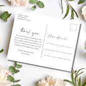 Minimalistisch script foto Weddenschap Bedankt Briefkaart
