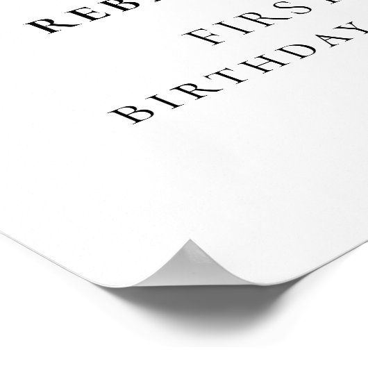 Minimalistisch Script Foto Welkom 1e Verjaardagsfe Poster (Hoek)