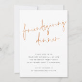 Minimalistisch script Friendsgiving Dinner Sinaasa Kaart (Voorkant)