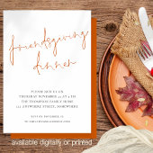 Minimalistisch script Friendsgiving Dinner Sinaasa Kaart