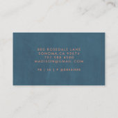 Minimalistisch script gebrand Sienna Dusty Blue Visitekaartje (Achterkant)