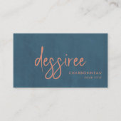 Minimalistisch script gebrand Sienna Dusty Blue Visitekaartje (Voorkant)