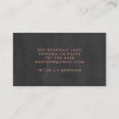 Minimalistisch script gebrand Sienna Smoky Charcoa Visitekaartje (Achterkant)