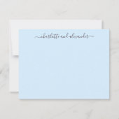 Minimalistisch script gepersonaliseerd koppels zac notitiekaartje (Voorkant)