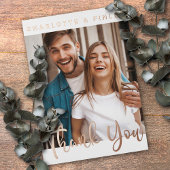 Minimalistisch script gepersonaliseerd trouwtrouwk folie feestdagen briefkaart