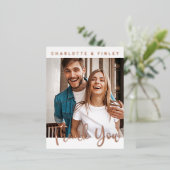 Minimalistisch script gepersonaliseerd trouwtrouwk folie feestdagen briefkaart (Staand Voorkant)