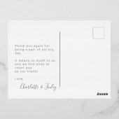 Minimalistisch script gepersonaliseerd trouwtrouwk folie feestdagen briefkaart (Achterkant)