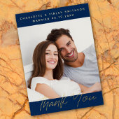 Minimalistisch script gepersonaliseerd trouwtrouwk folie feestdagenkaart