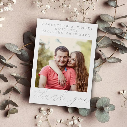 Minimalistisch script gepersonaliseerd trouwtrouwk folie feestdagenkaart