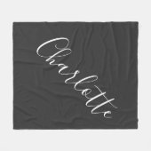 Minimalistisch script - Gepersonaliseerde naam zwa Fleece Deken (Voorkant (Horizontaal))