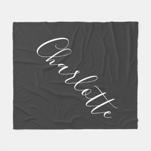Minimalistisch script - Gepersonaliseerde naam zwa Fleece Deken (Voorkant (Horizontaal))