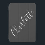 Minimalistisch script - Gepersonaliseerde naam zwa iPad Mini Cover<br><div class="desc">Minimalistische scripttypografie-naam in zwarte en witte iPad tas</div>
