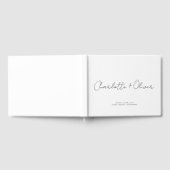 Minimalistisch script Gepersonaliseerde witte brui Gastenboek (Volledig)