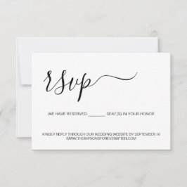 Minimalistisch script Gereserveerde Seat Wedding W RSVP Kaartje