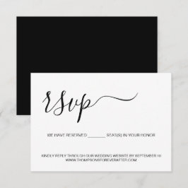 Minimalistisch script Gereserveerde Seat Wedding W RSVP Kaartje