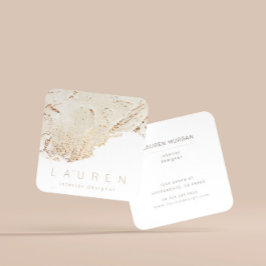 minimalistisch script getextureerd goud Visitekaar Vierkante Visitekaartje