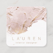 Minimalistisch script geweven roos gouden Visiteka Vierkante Visitekaartje (Voorkant)