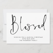 Minimalistisch script gezegend zwart wit kerst