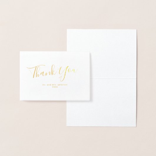 Minimalistisch script Gold Foil Mini Weddenschap H Folie Kaarten (Display)