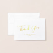 Minimalistisch script Gold Foil Mini Weddenschap H Folie Kaarten (Voorkant met envelop)