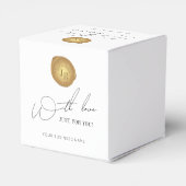 Minimalistisch script Gold Wax Stamp Corporate Log Bedankdoosjes (Achterkant)