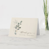 Minimalistisch script: gouden bruine bruiloft bedankkaart (Voorkant)