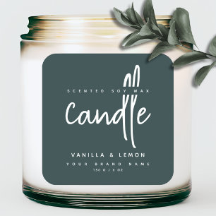 Minimalistisch script groen product label sticker