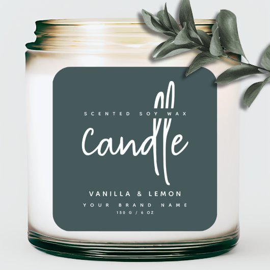 Minimalistisch script groen product label sticker