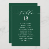 Minimalistisch Script Groen Zitplan Tafelnummer (Voorkant / Achterkant)