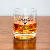 Minimalistisch script Groomsman Monogram Bruidsfee Whisky Glas