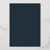 Minimalistisch Script Gunmetal Blue Wedding Folie Uitnodiging (Achterkant)