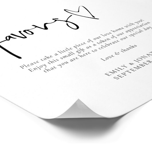 Minimalistisch script gunsten afdrukbare trouwteke poster (Hoek)