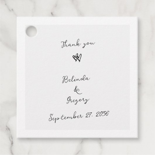 Minimalistisch Script Hand geschreven Typografie B Bedankjes Labels (Voorkant)