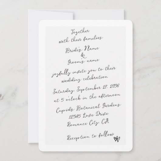 Minimalistisch Script Hand geschreven Typografie B Kaart (Voorkant)