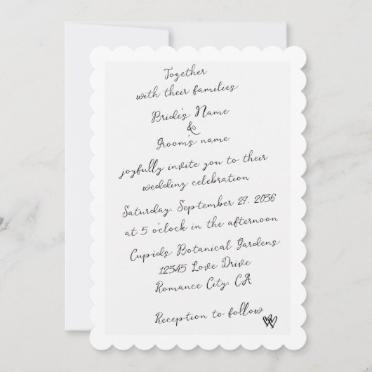 Minimalistisch Script Hand geschreven Typografie B Kaart (Voorkant)