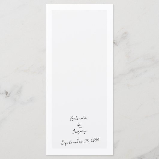 Minimalistisch Script Hand geschreven Typografie B Menu (Achterkant)