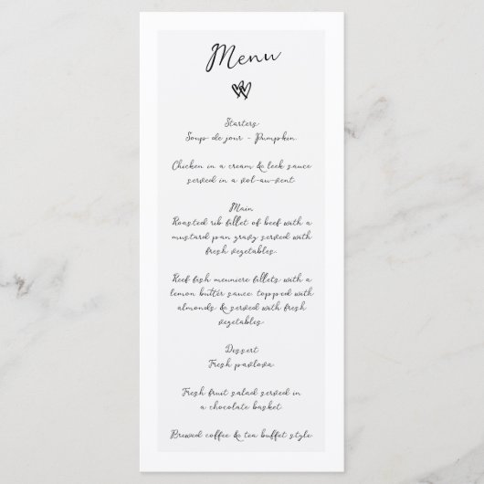 Minimalistisch Script Hand geschreven Typografie B Menu (Voorkant)