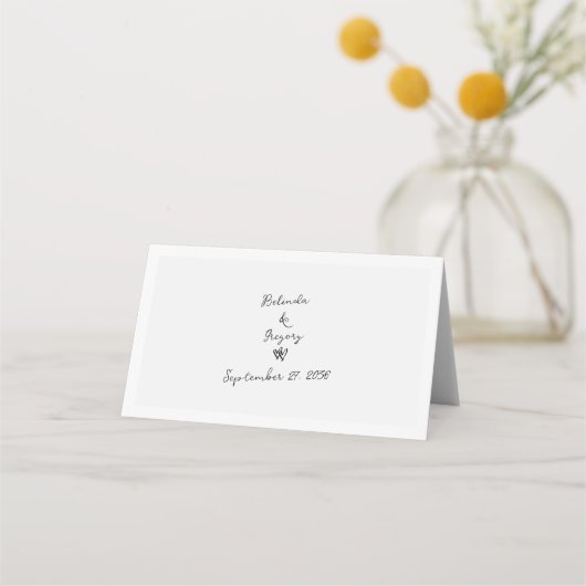 Minimalistisch Script Hand geschreven Typografie B Plaatskaartje (Achterkant)