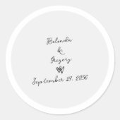 Minimalistisch Script Hand geschreven Typografie B Ronde Sticker (Voorkant)