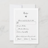 Minimalistisch Script Hand geschreven Typografie B RSVP Kaartje (Voorkant)