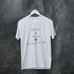 Minimalistisch Script Hand geschreven Typografie B T-shirt<br><div class="desc">Een mooi eenvoudig minimalistisch handgeschreven scripttypografie bruiloft ontwerp. Een uniek ontwerp dat gebruikmaakt van een persoonlijke klassieke kalligrafie bruiloft stijl. Een modern handgeschreven briefontwerp. Een elegant bruiloft t-shirt ontwerp met moderne maar traditionele elementen. Overeenkomende bruiloft uitnodigingen en andere briefpapier items zijn ook beschikbaar.</div>