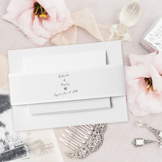 Minimalistisch Script Hand geschreven Typografie B Uitnodigingen Wikkel