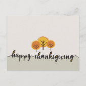 Minimalistisch script Happy Thanksgiving Herfst Tr Briefkaart (Voorkant)
