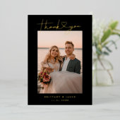 Minimalistisch script hart bruiloft fotokaart folie uitnodiging (Staand Voorkant)