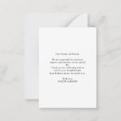 Minimalistisch Script Hart Foto Mini Bedankt Notitiekaartje (Achterkant)