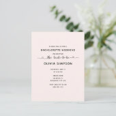 Minimalistisch Script Heart Bachelorette Weekend Briefkaart (Staand voorkant)