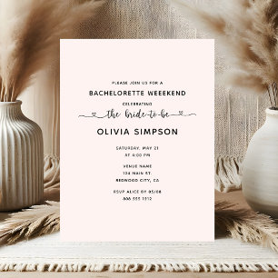 Minimalistisch Script Heart Bachelorette Weekend Briefkaart